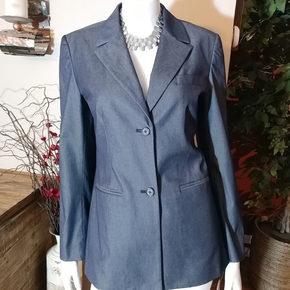 Tommy Hilfiger Fitted Chambray Blazer